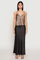 Womens Satin Patterned Print Cami, Multi, Size M