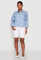 Womens Chambray Pocket Shirt, Blue,