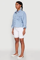 Womens Chambray Pocket Shirt, Blue,