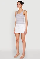 Womens Basic Striped Tank Top,