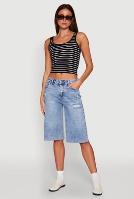 Womens Basic Striped Tank Top,