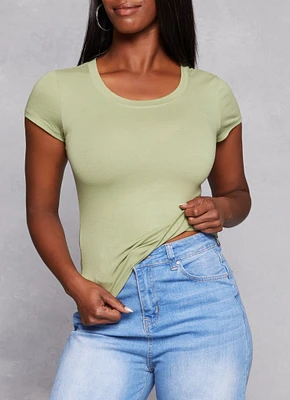 Womens Basic Crew Neck T Shirt,