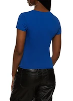 Womens Basic Crew Neck T Shirt,