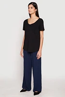 Womens Scoop Neck Pocket T Shirt,