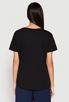 Womens Scoop Neck Pocket T Shirt,