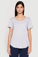 Womens Scoop Neck Pocket T Shirt,