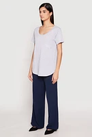 Womens Scoop Neck Pocket T Shirt,