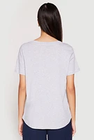 Womens Scoop Neck Pocket T Shirt,