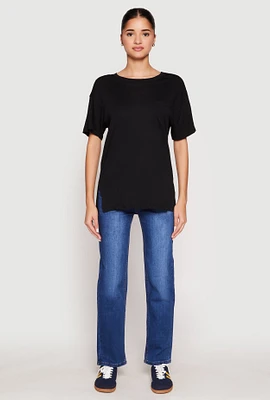 Womens Side Slit Pocket T Shirt,