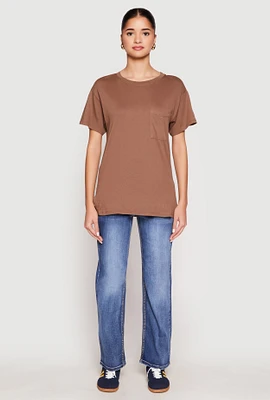 Womens Side Slit Pocket T Shirt,