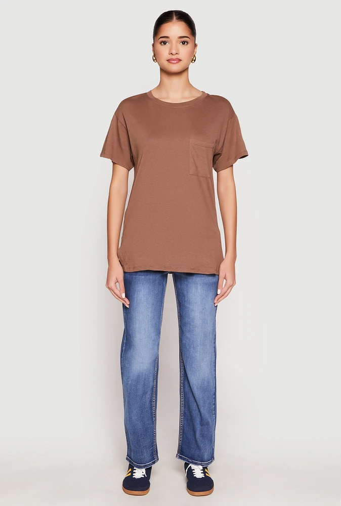 Womens Side Slit Pocket T Shirt,