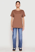 Womens Side Slit Pocket T Shirt,