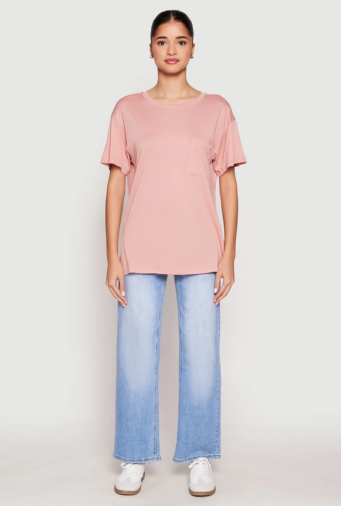 Womens Side Slit Pocket T Shirt,