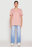 Womens Side Slit Pocket T Shirt,