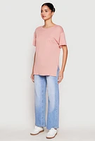 Womens Side Slit Pocket T Shirt,