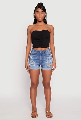 Womens Ruched Front Tube Top,