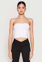 Womens Ruched Front Tube Top,