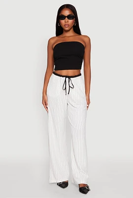 Womens Side Ruched Cropped Tube Top,