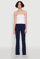 Womens Ribbed Knit Seamless Tube Top, White, Size S-M
