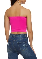 Womens Seamless Basic Bandeau Top, Pink, Size S-M