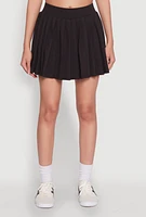 Womens Wide Waist Band Pleated Skort,