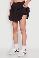 Womens Wide Waist Band Pleated Skort,