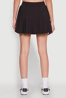 Womens Wide Waist Band Pleated Skort,