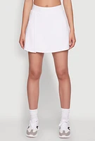 Womens High Waisted Tennis Skirt, White, Size M