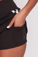 Womens High Waist Varsity Stripe Skort,