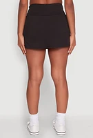 Womens High Waist Varsity Stripe Skort, Black, Size L