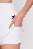 Womens High Waist Varsity Stripe Skort, White, Size M