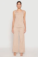 Womens Textured Knit Scoop Neck Blouse, Beige,
