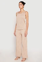 Womens Textured Knit Scoop Neck Blouse, Beige,