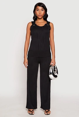 Womens Textured Knit Pull On Wide Leg Pants, XL