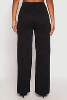 Womens Textured Knit Pull On Wide Leg Pants,