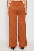 Womens Textured Knit Pull On Wide Leg Pants,