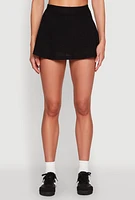 Womens Textured Knit Mini Skort,
