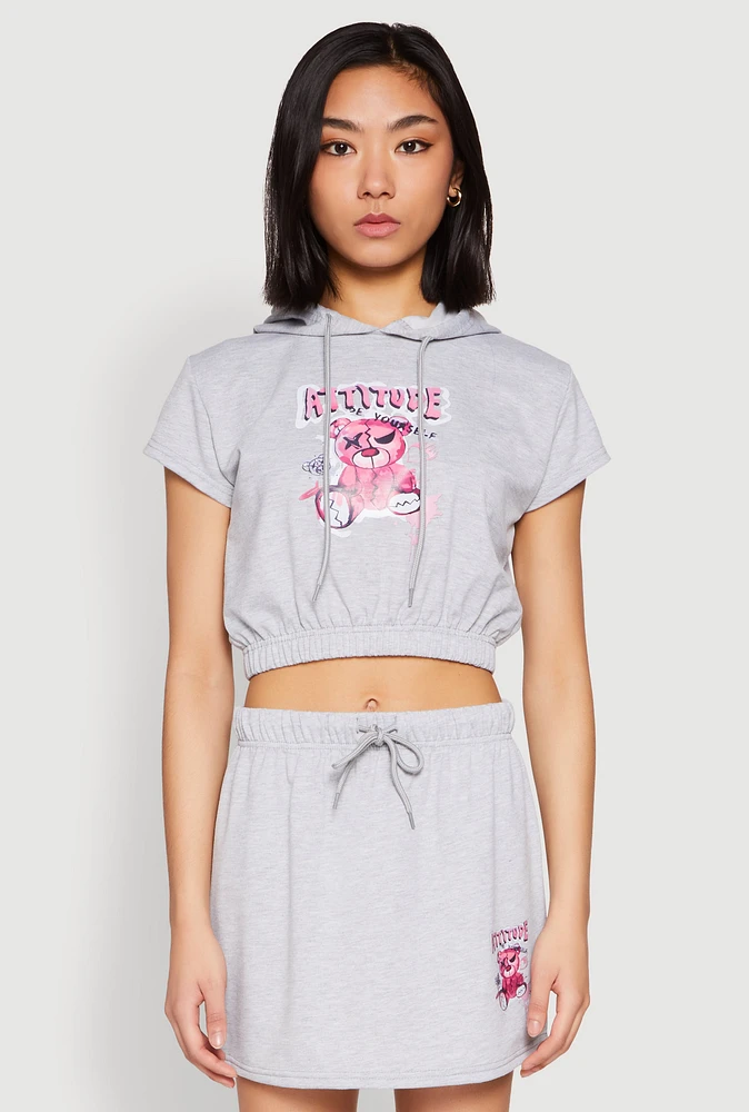 Womens Attitude Be Yourself Short Sleeve Hoodie,