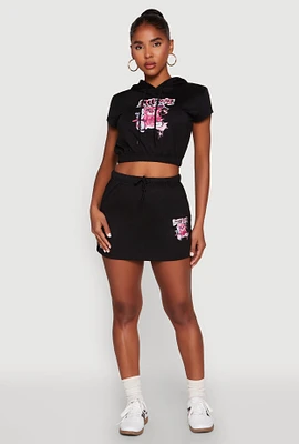 Womens Attitude Be Yourself Mini Skirt, Black,