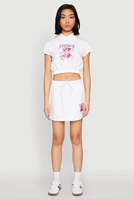Womens Attitude Be Yourself Mini Skirt, White, Size M