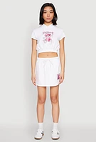 Womens Attitude Be Yourself Mini Skirt, White, Size M