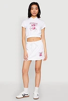 Womens Attitude Be Yourself Mini Skirt, White, Size M
