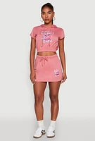 Womens Attitude Be Yourself Mini Skirt, Pink, Size XL