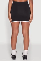 Womens Contrast Trim Faux Wrap Skort,