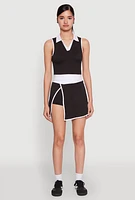 Womens Contrast Trim Skort, M