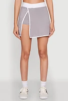 Womens Contrast Trim Skort, Grey, Size M
