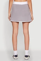 Womens Contrast Trim Skort, Grey, Size M