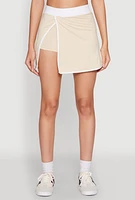 Womens Contrast Trim Skort, Khaki, Size XL