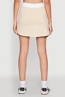 Womens Contrast Trim Skort, Khaki, Size XL