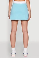 Womens Contrast Trim Skort, Blue, Size S